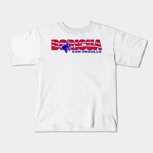 Boricua con orgullo Kids T-Shirt by Rebirth Designs